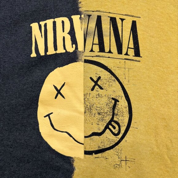 Nirvana Nevermind Grunge Band Split Dye Oversized Hoodie Size Extra Large - Picture 2 of 4
